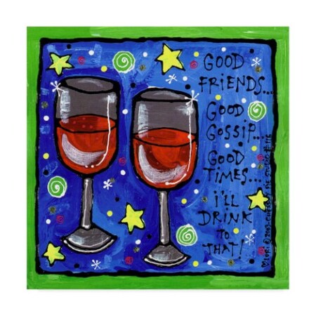 Cherry Pie Studios 'Good Friends Wine' Canvas Art,14x14